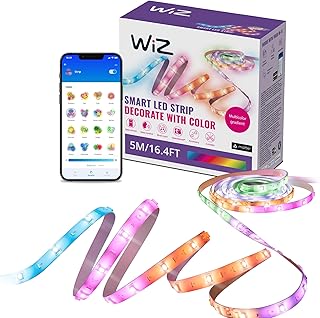 WiZ RGBIC LED Lightstrip – 5 m, 16 Mio. Farben + Weißtöne, dynamische Lichtszenen, verbindet si…