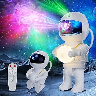 Astronaut Sternenhimmel Projektor, LED Sternenprojektor sitzen/stehen, 8 Nebelmodi, 5 Helligkeit …