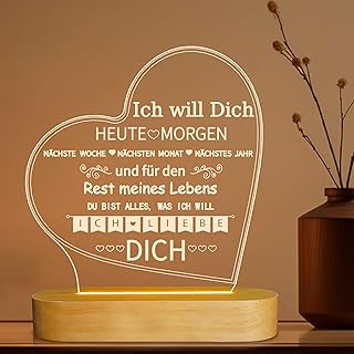 Lightzz I Love You 3D-Illusionslampe LED-Nachtlicht mit warmweißen Farben für Mädchen, Ehefrau…