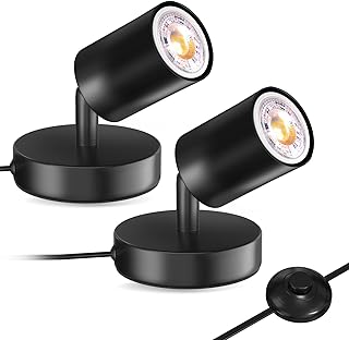 2er-Pack Spotlights für den Innenbereich mit Fußschalter, 6W Pflanzenstrahler Innenraum, 3000K …