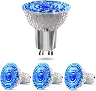 4 Stück GU10 LED Blau 5W Spot Licht – Nicht Dimmbar, 230V GU 10 LED Lampe für Dekoration, Bla…