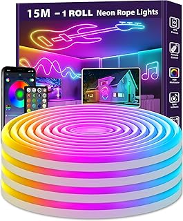 AILBTON 15m Neon Led Strip,Flexible LED Streifen,Control with App/Remote,Multiple Modes,Music Syn…