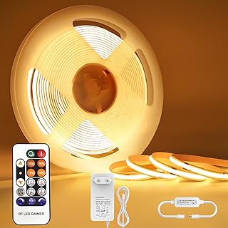 COB LED Streifen 5M Warmweiß, 3000K Led Strip Dimmbar 24V, Lichtband led selbstklebend Wasserdic…
