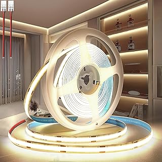 12V COB LED Streifen Neutralweiß 4000K, 10m Selbstklebend LED Strip 320LEDs/m 8mm Breite CRI90+ …