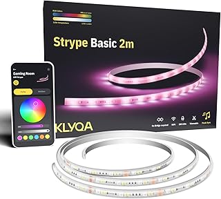 Klyqa LED Streifen 2m I Alexa & Google-kompatibel I Indirekte Beleuchtung mit App-Steuerung I LED…