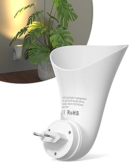 BrightArk Steckdosenlampe GU10 Wandlampe mit Stecker Uplight Spot zur Indirekten Beleuchtung Wand…