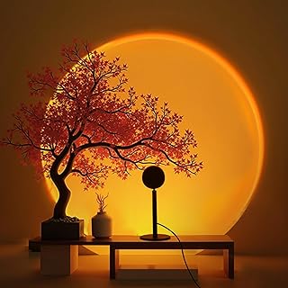 GY Sunset Lamp, 4 Colours Sunset Lamp, USB Port Sunlight LED Projector, 180° Swivelling Ambient …