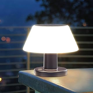 Wilktop Solar Tischlampe für Außen Dimmbar, USB und Solar Aufladbar LED Akku Innen Tischleuchte…