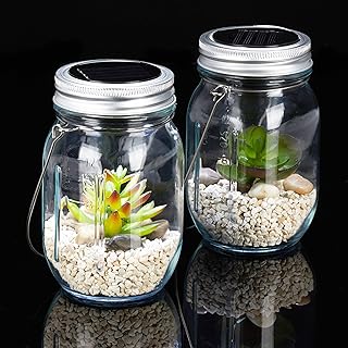 Relaxdays Solarlampe Glas 2er Set, Solarleuchte 4 LEDs, Kaltweiß, Dämmerungssensor, Solarglas I…