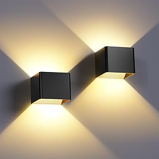 HANDSONIC LED Wandleuchte Innen – Schwarz Wandlampe innen 7W Up and Down leuchten innen Moderne L…