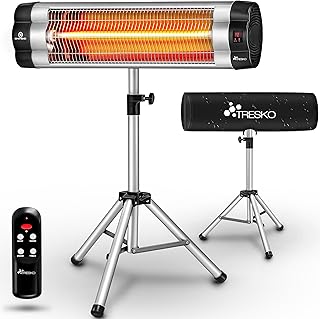 TRESKO Infrarot Heizstrahler 2500W mit Fernbedienung | Wärmestrahler elektrisch mit 3 Heizstufen…