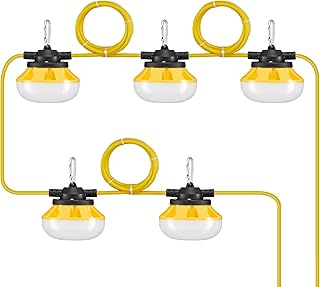 VEVOR LED Baustrahler 15,24 m, 50 W, 5000 lm, 5er-Lichterkette für Industriebeleuchtung, 5000 K …