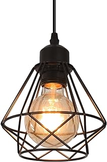 Comely Vintage Pendelleuchte Hängelampe, E27 Schwarz Käfig Hängende Lampe, Retro Industrial La…