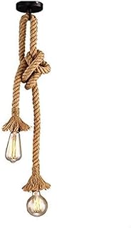 STARRYOL Industrielle Pendelleuchte, STARRYOL Doppelkopf-Hanfseil-Hängeleuchte für Esszimmer, F…