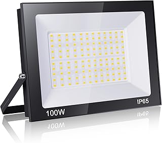 loyal 100W LED Strahler Außen, 10000LM Spot LEDs extérieur 3000K Warmweiß Industriestrahler, I…
