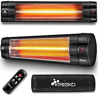TRESKO Infrarot Heizstrahler 2500W mit Fernbedienung | Wärmestrahler Terrasse elektrisch mit 3 H…