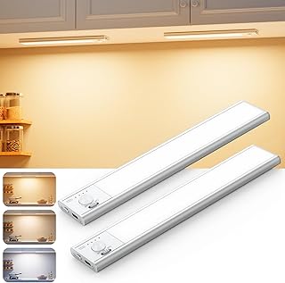 BKXCHA Schrankbeleuchtung Led Lampe mit Bewegungsmelder, 22cm 76 LEDs Unterbauleuchte Küche Led,…