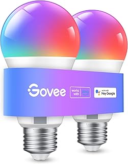 Govee Smart Glühbirne E27, WLAN LED Lampe RGBWW dimmbare mit 16 Millionen DIY-Farben, 800LM, 54 …
