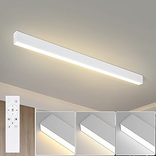 Glitzerlife Deckenlampe LED Deckenleuchte Weiß – 25W 80CM Wohnzimmerlampe Modern Lang Büro Deck…