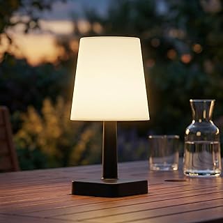 Solar Tischlampe | Kompakte Outdoor Tischleuchte mit An/Aus-Schalter für Garten, Balkon oder Ter…