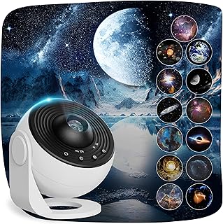 Macchiatto Upgrade sternenhimmel projektor, Galaxy Projector Lamp with 13 Planet Discs, LED Stern…