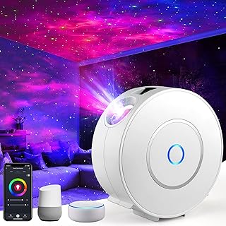 MILFECH LED Smart Sternenhimmel Projektor, WLAN Sternenprojektor Lampe RGB Dimming mit 3D Galaxy,…