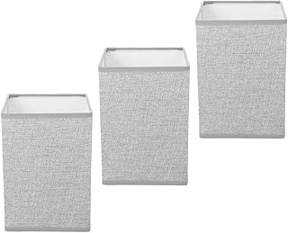 GWJKG 3 PCs Leinenquadrat -Lampenschirme Tischlampen graue Texturleuchten für Heimrestaurant- Ba…