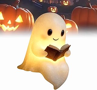 Dewppxi Niedliche Geister-Leselampe, Ghost Reading Book Lamp, Halloween Geister Lampe, 3D-LED-Gei…