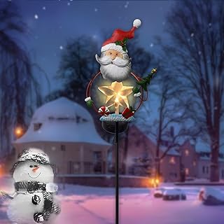 Weihnachtsmann-Solarbetriebenes Gartenlicht mit Eisen, für den Außenbereich und saisonale Beleu…